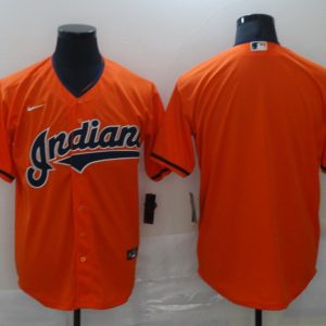 MLB Cleveland Indians Blank Orange Game Nike Jersey