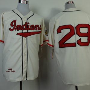 MLB Jerseys Cleveland Indians #29 Satchel Paige Cream Throwback Jersey