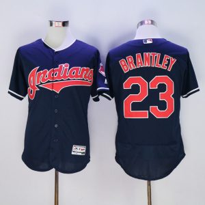 Majestics MLB Cleveland Indians #23 Brantley Blue Jersey