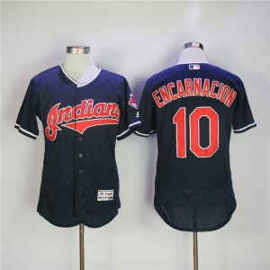 MLB Cleveland indians #10 Encarnacion D.Blue Elite Jersey