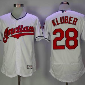 MLB Cleveland Indians #28 Kluber White Elite Jersey
