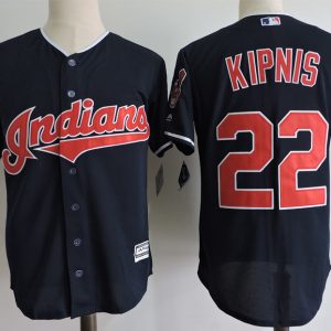 MLB Cleveland Indians #22 Kipnis Dark Blue Game Jersey