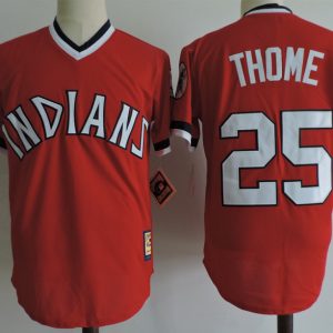MLB Cleveland Indians #25 Thome Red Pullover Jersey