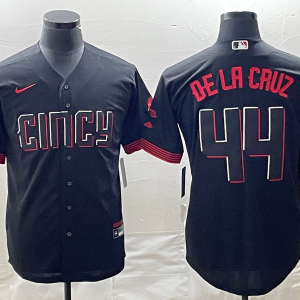 MLB Cincinnati Reds #44 Elly De La Cruz Black 2023 City Connect Flex Base Stitched Jersey