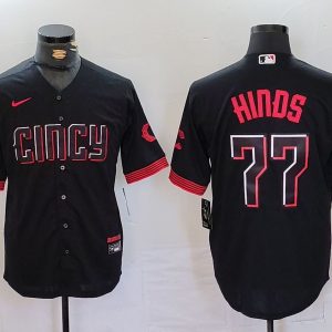 MLB Cincinnati Reds #77 Hiads Black 2023 City Connect Stitched Jersey