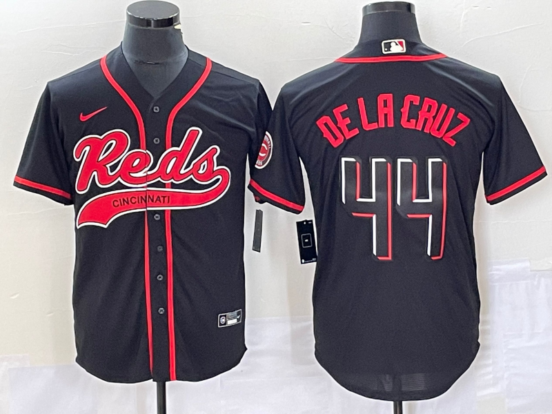 MLB Cincinnati Reds #44 Elly De La Cruz Black 2023 City Connect Cool Base Jersey
