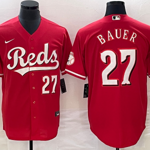 MLB Cincinnati Reds #27 Bauer Red Baseball Jersey