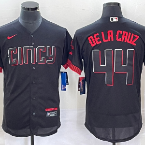 MLB Cincinnati Reds #44 Elly De La Cruz Black 2023 City Connect Flex Base Stitched Jersey