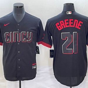 MLB Cincinnati Reds #21 Hunter Greene 2023 City Connect Cool Base Stitched Jersey