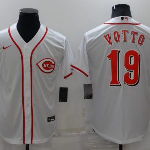 MLB Cincinnati Reds #19 Joey Votto White Game Jersey