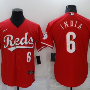 MLB Cincinnati Reds #6 India Red Game Nike Jersey