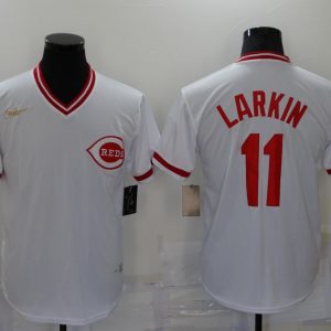 MLB Cincinnati Reds #11 Larkin White Game Nike Jersey