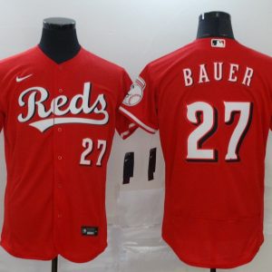 MLB Cincinnati Reds #27 Bauer Red Flex Base Elite Jersey