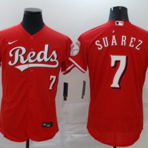 MLB Cincinnati Reds #7 Suarez Red Flex Base Elite Jersey