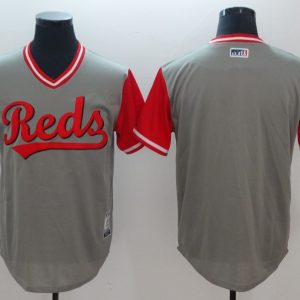 Men's Cincinnati Reds 2018 Grey Players' Weekend Flex Base Blank Jersey