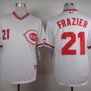 MLB Cincinnati Reds #21 Frazier Pullover White 1990 Jersey