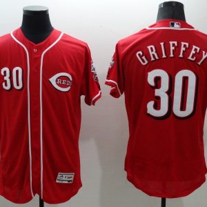 Majestic MLB Cincinnati Reds #30 Griffey Red Elite Pullover Jersey