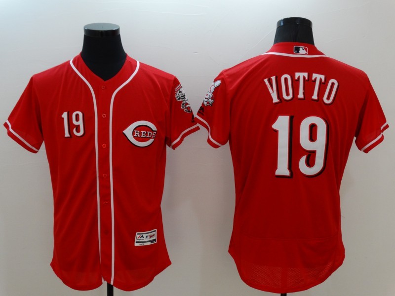 Majestic MLB Cincinnati Reds #19 Votto Red Elite Pullover Jersey