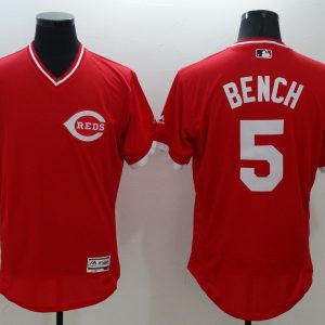 Majestic MLB Cincinnati Reds #5 Bench Red Pullover Elite Jersey