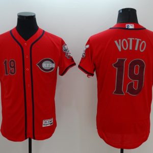 MLB Cincinnati Reds #19 Voto Red Elite Jersey