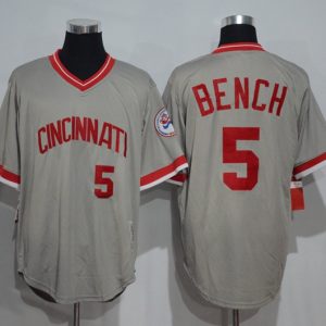 MLB Cincinnati Reds #5 Bench Grey Pullover Jersey
