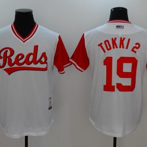 MLB Cincinnati Reds #19 Tokki 2 All Rise White Pullover Jersey