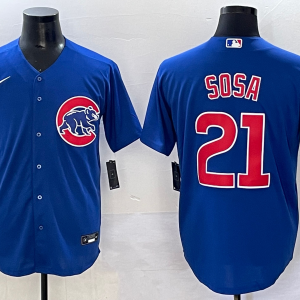 Men's Chicago Cubs #21 Sosa Royal Cool Base Stitched Baseball Jersey