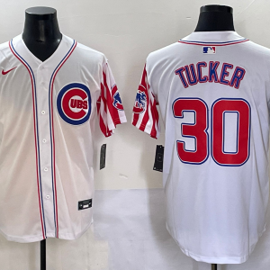 Men's Chicago Cubs #30 Kyle Tucker White Stitched Baseball Jersey