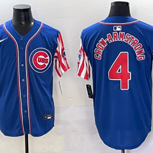 Men's Chicago Cubs #4 Pete Crow-Armstrong Blue Stitched Baseball Jersey