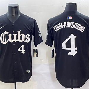 Men's Chicago Cubs #4 Pete Crow-Armstrong Black Stitched Baseball Jersey