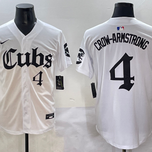 Men's Chicago Cubs #4 Pete Crow-Armstrong White Stitched Baseball Jersey