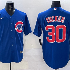 Men's Chicago Cubs #30 Kyle Tucker Royal Cool Base Stitched Baseball Jersey