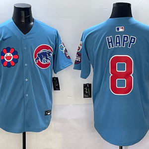 Men's Chicago Cubs #8 Ian Happ Blue 2025 Tokyo Series 2nd Alternate Limited Stitched