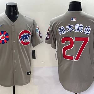 Men's Chicago Cubs #27 ?ľ?Ҳ Gray 2025 Tokyo Series Limited Stitched Baseball Jersey