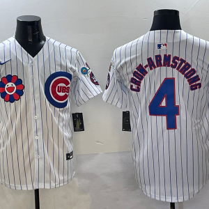 Men's Chicago Cubs #4 Pete Crow-Armstrong White 2025 Tokyo Series Limited Stitched Jersey