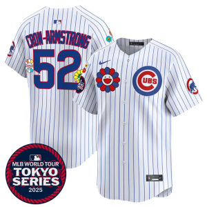 Men's Chicago Cubs #52 Pete Crow-Armstrong White 2025 Tokyo Series Limited Stitched Jersey
