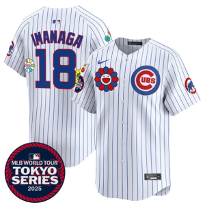 Men's Chicago Cubs #18 Sh??ta Imanaga White 2025 Tokyo Series Limited Stitched Jersey