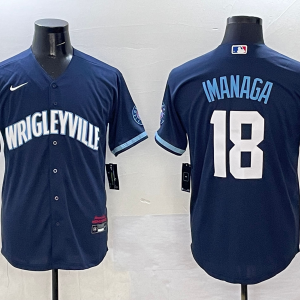 Men's Chicago Cubs #18 Sh??ta Imanaga Navy City Connect Stitched Baseball Jersey