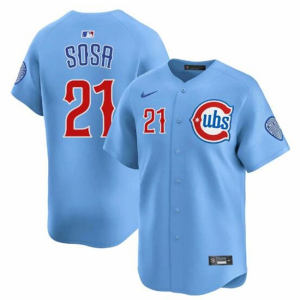 Men's Chicago Cubs #21 Sammy Sosa Blue 2024/25 2nd Alternate Limited Stitched Baseball Jersey