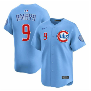 Men's Chicago Cubs #9 Miguel Amaya Blue 2024/25 2nd Alternate Limited Stitched Jersey