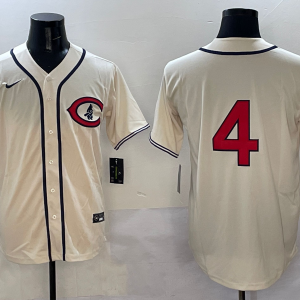 Men's Chicago Cubs #4 Pete Crow-Armstrong Cream Field of Dreams Jersey