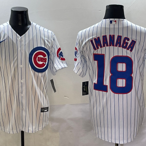 Men's Chicago Cubs #18 Sh??ta Imanaga White Cool Base Stitched Baseball Jersey