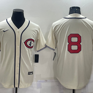 MLB Chicago Cubs #8 Ian Happ Cream 2022 Field Of Dreams Jersey
