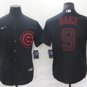 MLB Chicago Cubs #9 Baez 2021 Black Shadow Game Nike Jersey