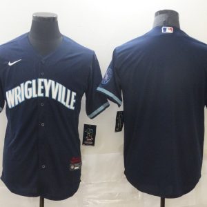 MLB Chicago Cubs Blank 2021 Navy City Connect Game Jersey