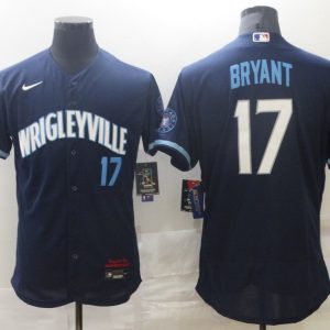 MLB Chicago Cubs #17 Bryant 2021 Navy City Connect Flex Base Elite Jersey