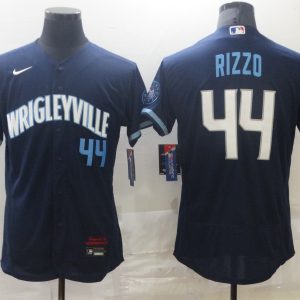 MLB Chicago Cubs #44 Rizzo 2021 Navy City Connect Flex Base Elite Jersey