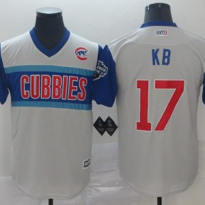 MLB Chicago Cubs #17 KB El Mago  Majestic Gray 2019 Little League Classic Game Jersey