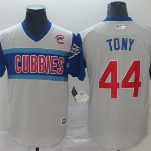 MLB Chicago Cubs #44 Tony  El Mago  Majestic Gray 2019 Little League Classic Game Jersey