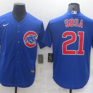 MLB Chicago Cubs #21 Sosa Blue Game Nike Jersey